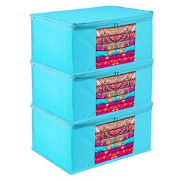 Kuber Industries Green Set of 3 Regular Multi-Utility Organisers-17