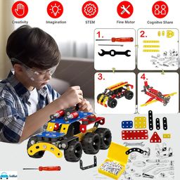 FunBlast Building & Assembling Play Set with Screw Driver  250 Pcs Construction Toys image 4