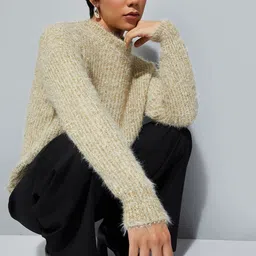 max Women Round Neck Long Sleeves Pullover Sweaters-picture-27