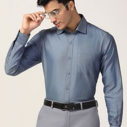 Blackberrys Men India Spread Collar Solid Cotton Slim Fit Casual Shirt-picture-24