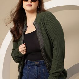 Sztori Plus Size Ribbed Acrylic Cardigan-picture-24