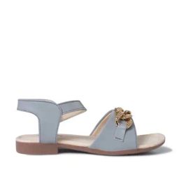 Tiny Bugs Kids Grey & Beige Ankle Strap Sandals-image-69
