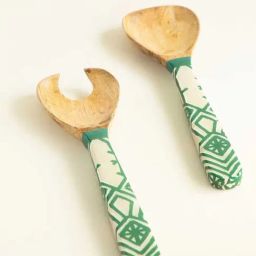 Freedom Tree Printed Green Wood Cutlery Set of 2-31