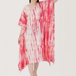 Urban Sundari Pink Cotton Casual Fit Printed Kaftan Dress-picture-14