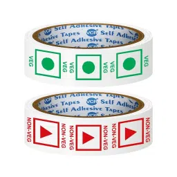 VCR 35 m x 24 mm Biaxially Oriented Polypropylene Veg and Non-Veg Tape Printed Combo, 144 Rolls Per Pack-38