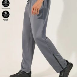 Styli Grey Polyester Relaxed Fit Solid Track Pants-image-75