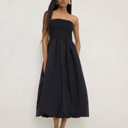 Wardrobe by Westside Black Off-Shoulder A-Line Cotton Dress-image-61