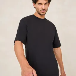 Styli Black Relaxed Fit Printed Oversized Crew T-Shirt-image-93