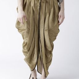 Deyann Men Brown Solid Silk Dhoti-image-96