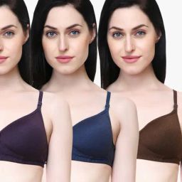 Lady Lyka Multicolor Non Wired Padded T-Shirt Bra (Pack Of 3)-picture-16