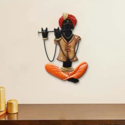 eCraftIndia Musician Tribal playing Flute Handcrafted Iron Wall Hanging-image-56