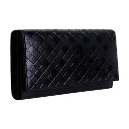 Abeeza Black Textured Wallet for Women-29