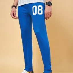 People by Pantaloons Cobalt Blue Slim Fit Printed Joggers-picture-40