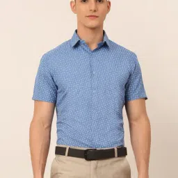 Jainish Blue Regular Fit Printed Shirt-image-37