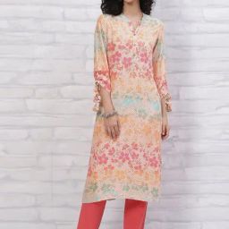 Rangriti Cream Printed Straight Kurta-image-42