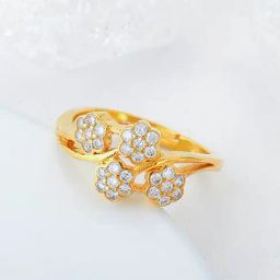 GIVA 925 Sterling Silver Golden Floral Fantasy Ring Adjustable For Women-picture-44