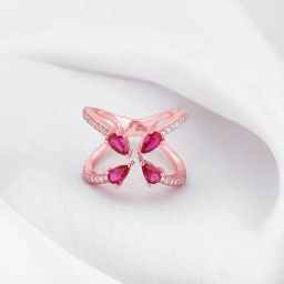 GIVA 925 Sterling Silver Rose Gold Cute Carnation Ring Non Adjustable For Women-image-41