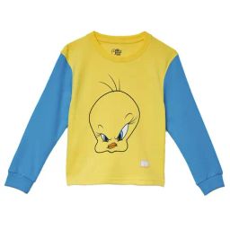 The Souled Store Kids Yellow & Blue Looney Tunes Print Sweatshirt-image-1