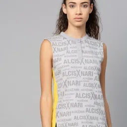 ALCIS Grey Cotton Graphic Print T-Shirt-image-82