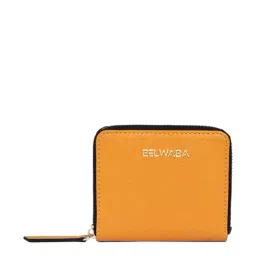BELWABA Yellow Solid Zip Around Wallet for Women-picture-43