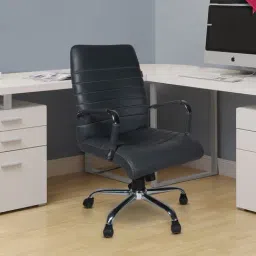 Adiko Systems Grey Leatherette Medium Back Executive Chair-90