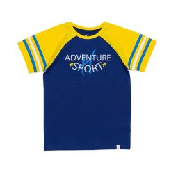 H by Hamleys Boys Navy & Yellow Color Block T-Shirt-image-20