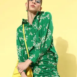 Anvi Be Yourself Green Printed Shirt-image-10