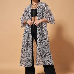 Marigold Lane White Printed Long Shrug-image-47