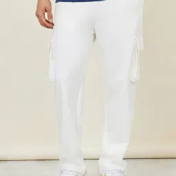 Styli Cream Relaxed Fit Oversized Cargo Trackpants-image-16