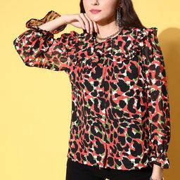 plusS Women Abstract Printed Casual Shirt-image-21