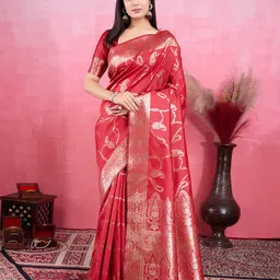 NIWAA Woven Design Zari Pure Silk Kanjeevaram Saree-53