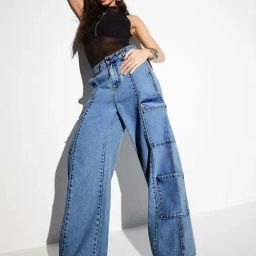 Miss Chase Blue Cargo Jeans-image-94