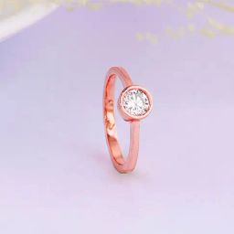 GIVA 925 Sterling Silver Rose Gold Zircon Shine Ring Fixed Size For Women-46
