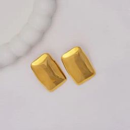 Perfectly Average Rectangle Studs Gold-image-5