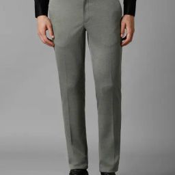 Louis Philippe Green Slim Fit Textured Trousers-image-37