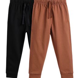 Orange Sugar Kids Pack Of 2 Mid-Rise Pure Cotton Joggers-42