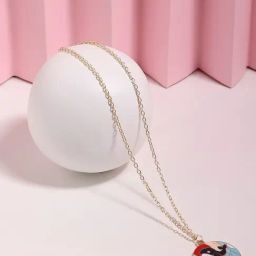Zaveri Pearls Multicolor Dolphin Charm Enamelled Contemporary Pendant & Chain-ZPFK16779-0