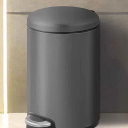 OBSESSIONS Grey Stainless Steel Round Step Dustbin with Liner (5 L)-image-14