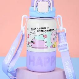 Little Surprise Box Purple Stainless Steel Happy Cartoon Water Bottle (500 ml)-image-36