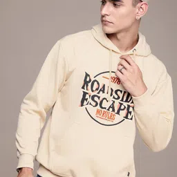 The Roadster Life Co. Typography Printed Relaxed Fit Hooded Pullover Sweatshirt-image-99