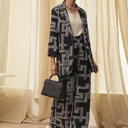 Biba Printed Top & Trousers With Blazer Co-Ords-picture-1