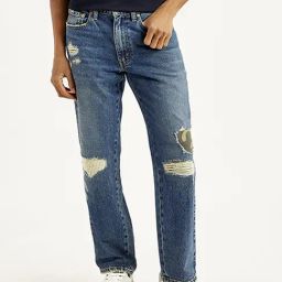 Levi's 550'92 Blue Cotton Relaxed Fit Distressed Jeans-image-61