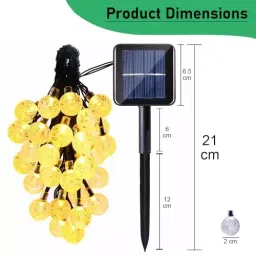 GIGAWATTS 50 LED Solar Bubble Ball String Light with 2 V Panel 8 Flash Modes Fairy Lamp, GW-511 image 5