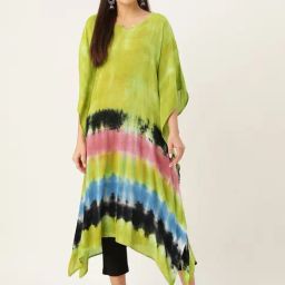 maaesa Green Printed A Line Kaftan-picture-18