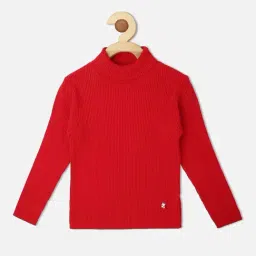 Vitamins Girls Hibiscus Self Full Sleeves Flat Knit Top-image-60