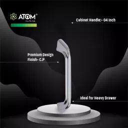Atom Zinc Silver Glossy Finish Cabinet/Drawer Handle, CH-ZN-228-CP-04-110 (Pack of 10) image 2