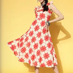 KALINI Tie and Dye Print Fit & Flare Maxi Dress-image-90