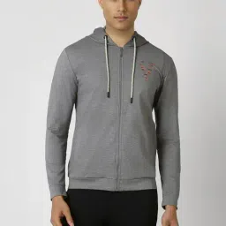Van Heusen Grey Regular Fit Texture Hooded Sweatshirt-picture-10