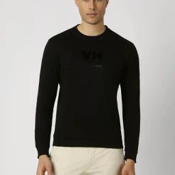 Van Heusen Black Slim Fit Logo Printed Sweatshirt-image-87