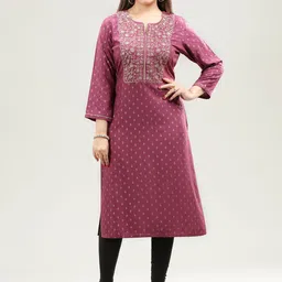COTTON CULTURE Women Floral Embroidered Kurta-picture-57
